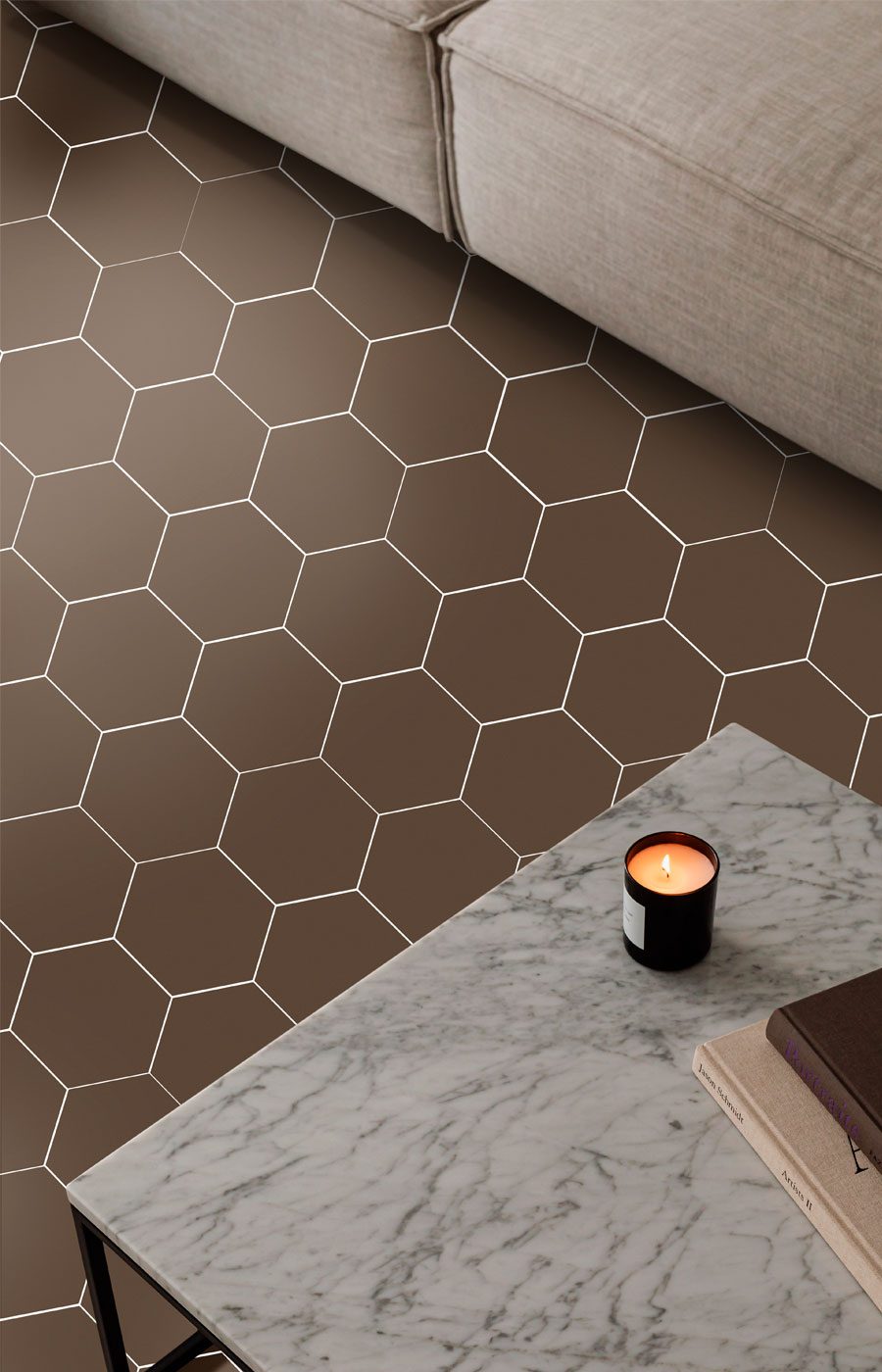 Baldosa Hexágono Cafégres